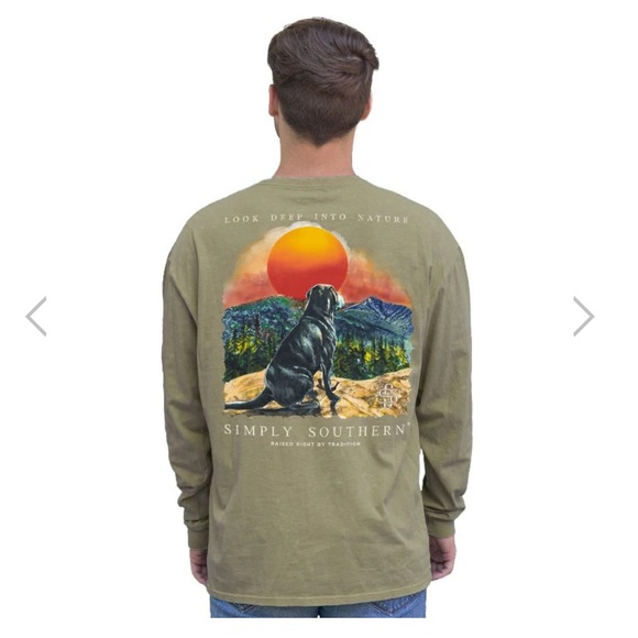 Simply Southern men’s sage green long-sleeve tee, size small - Picture 4 of 5